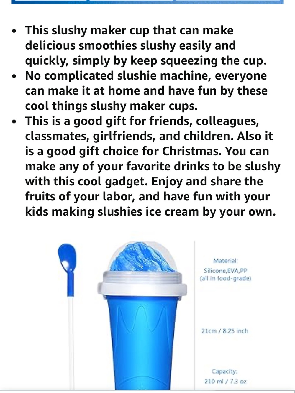 Color Land Slushy Cup, TIK TOK Slushie Maker Cup Frozen Magic Squeeze Cup Blue - Picture 9 of 13